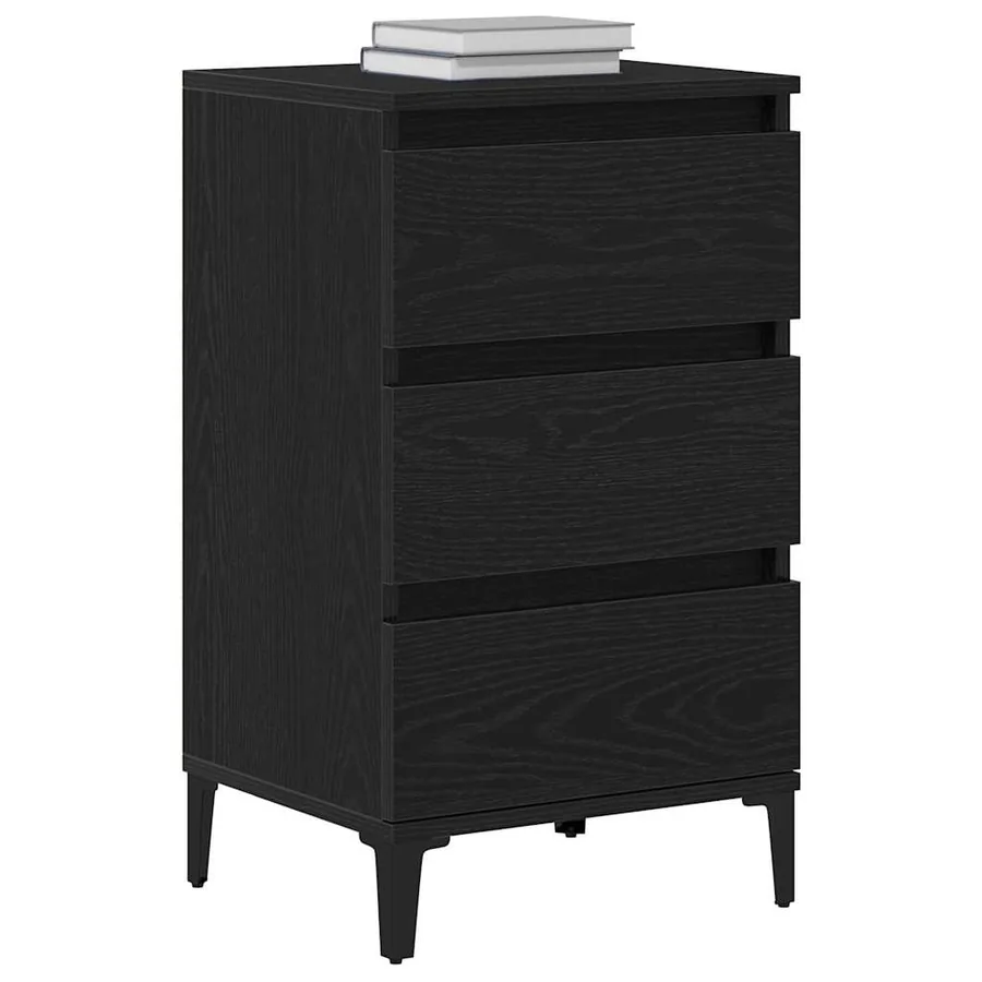 Cabinet de chevet Chêne noir 45 x 35 x 44 cm Bois d'ingénierie - 3