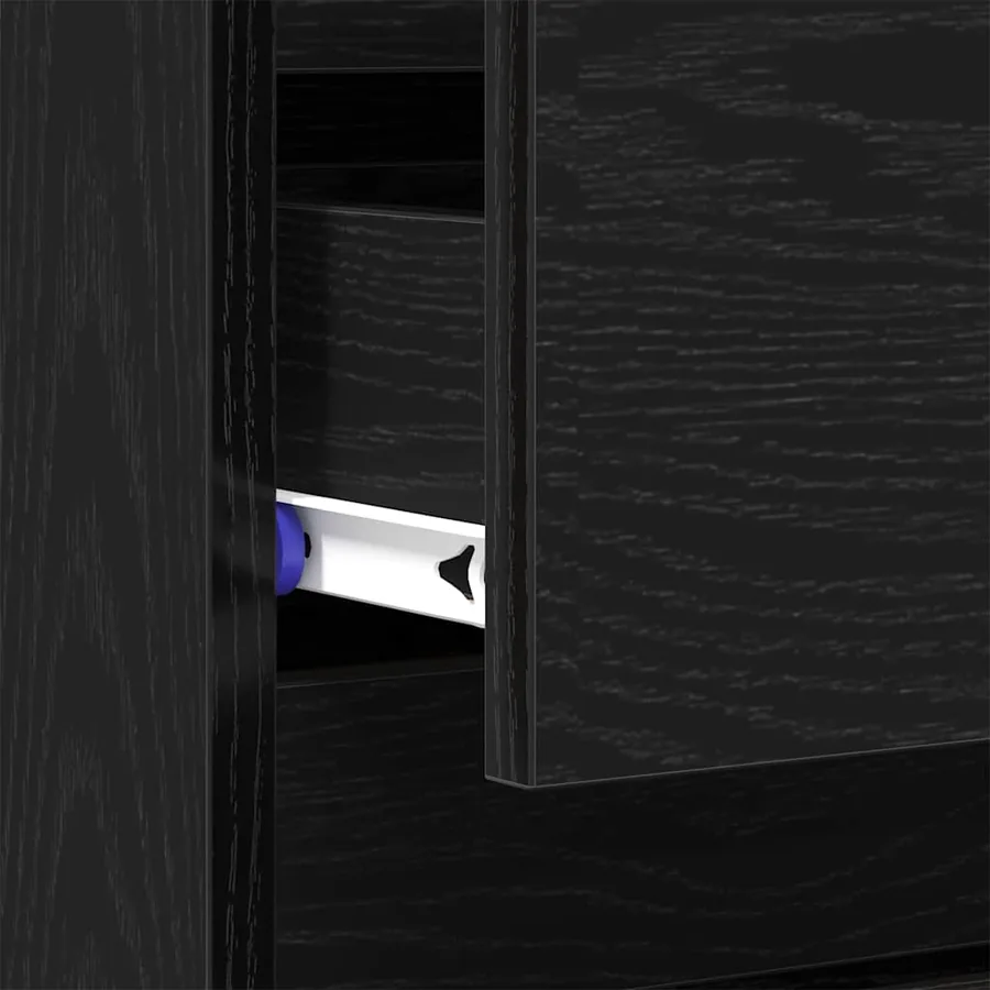 Cabinet de chevet Chêne noir 45 x 35 x 44 cm Bois d'ingénierie - 8