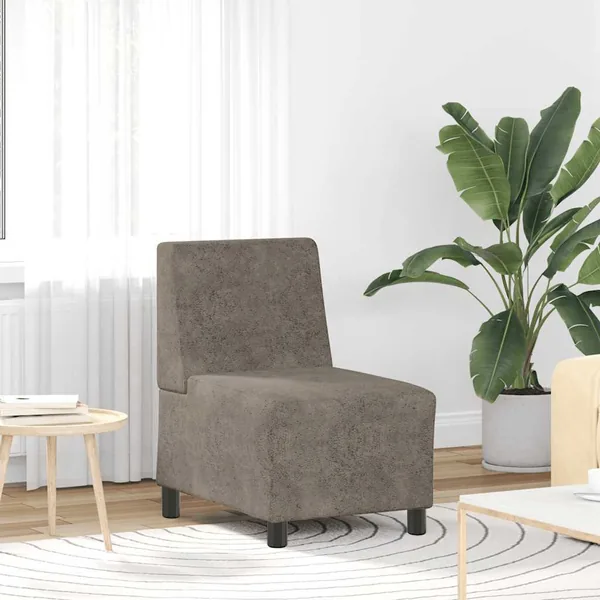 Canapé modulaire sans accoudoirs Gris foncé 55 cm Similicuir suède