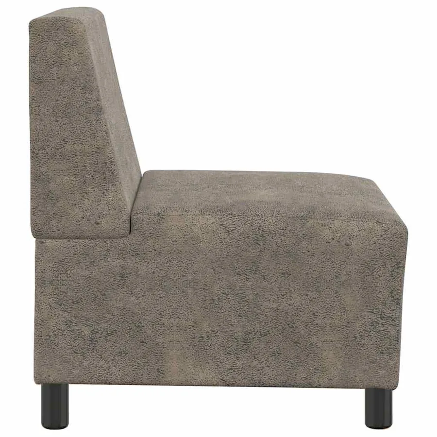Canapé modulaire sans accoudoirs Gris foncé 55 cm Similicuir suède - 5