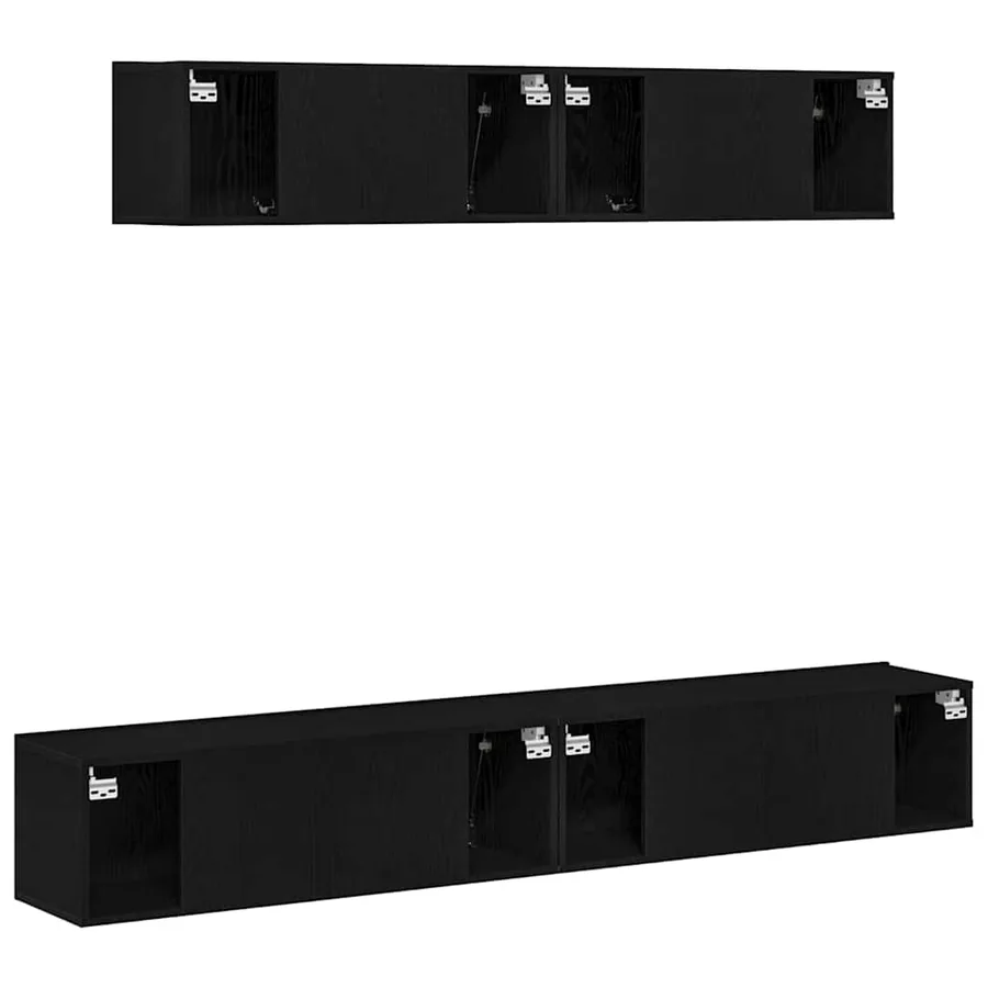 Ensemble meuble TV 4 pcs Chêne noir Bois d'ingénierie - 7