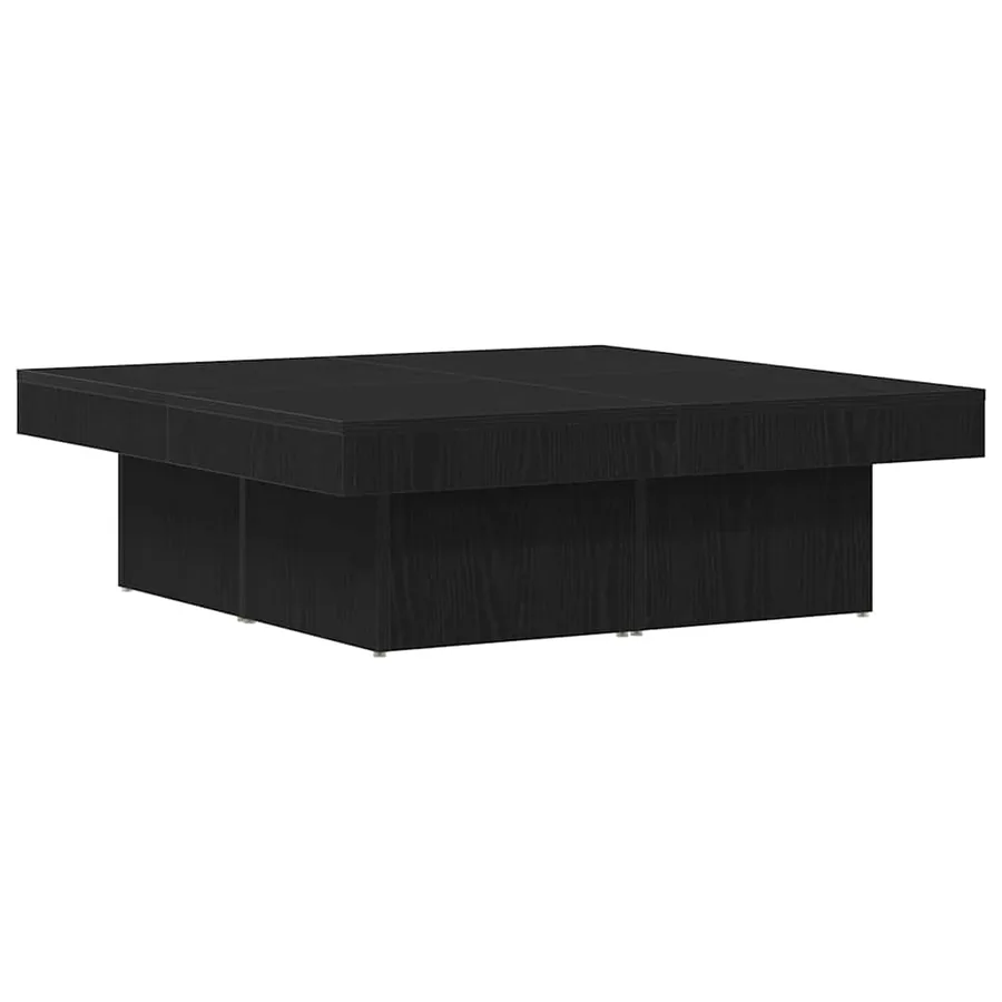 Table basse Chêne noir 90 x 90 x 28 cm Bois d'ingénierie - 2