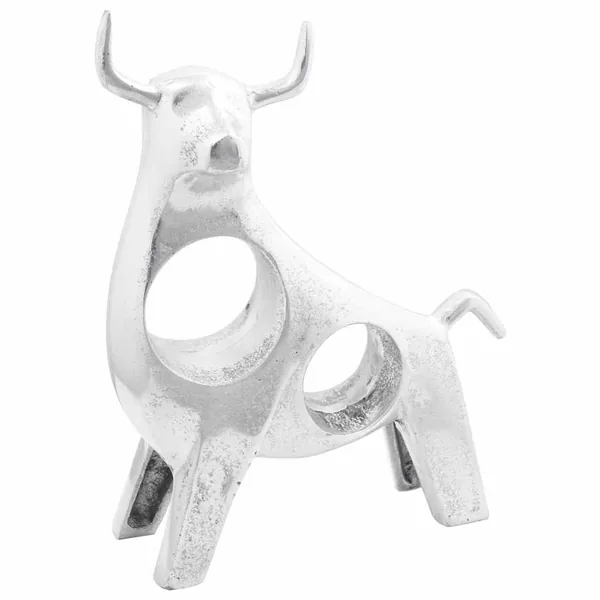 Sculpture de taureau Argenté 22 x 9,5 x 34 cm Aluminium