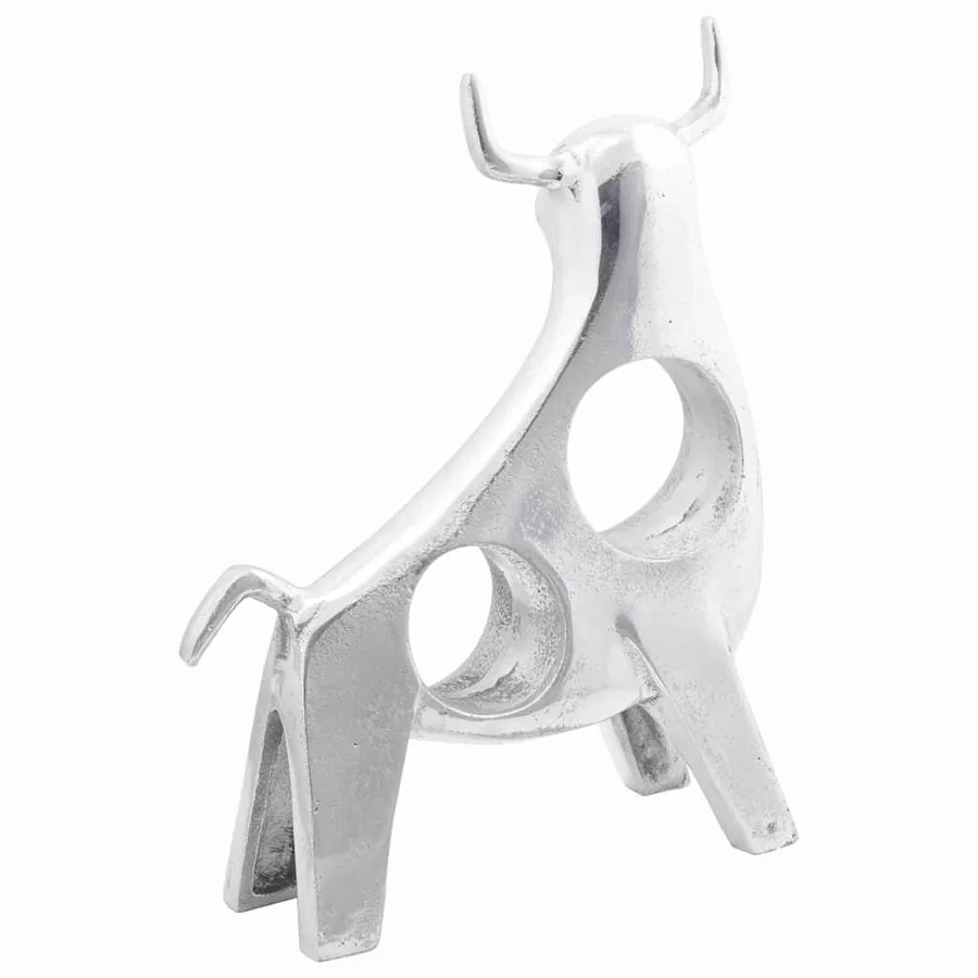 Sculpture de taureau Argenté 22 x 9,5 x 34 cm Aluminium - 2