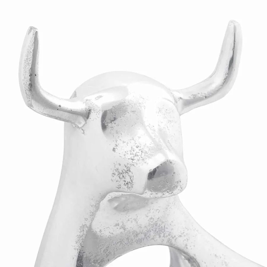 Sculpture de taureau Argenté 22 x 9,5 x 34 cm Aluminium - 5