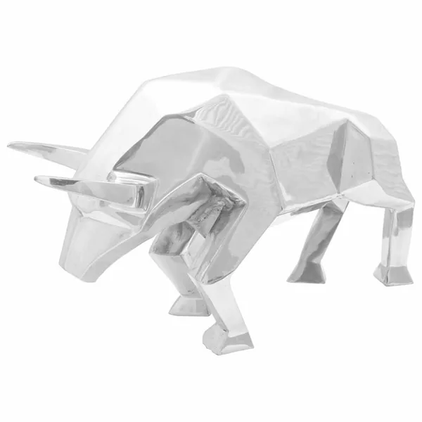 Sculpture de taureau Argenté 74 x 23 x 30 cm Aluminium