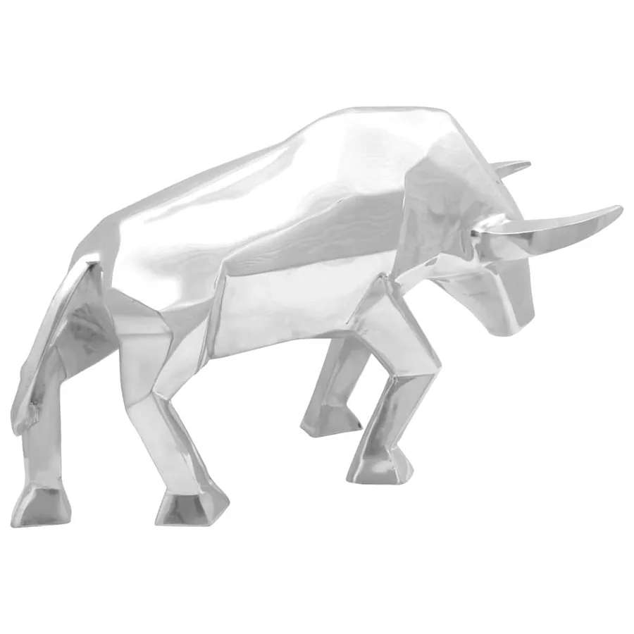 Sculpture de taureau Argenté 74 x 23 x 30 cm Aluminium - 2