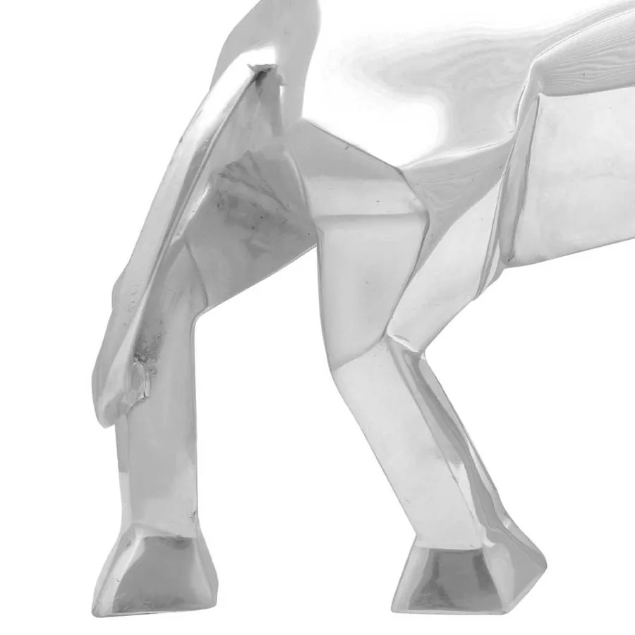 Sculpture de taureau Argenté 74 x 23 x 30 cm Aluminium - 6