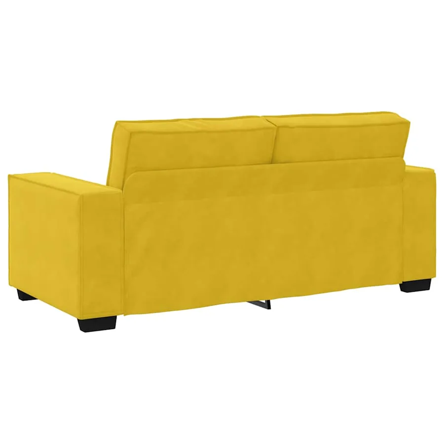 Canapé 2 places jaune velours 180 x 78 x 84 cm - 6