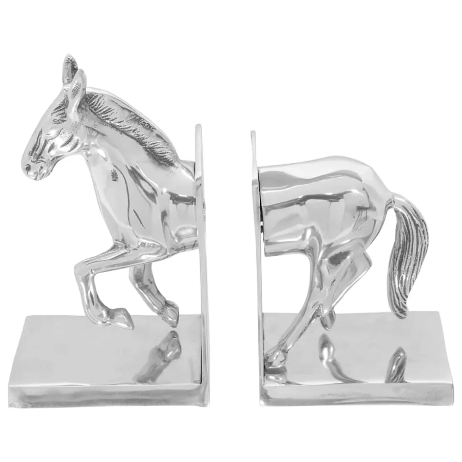 Serre-livres 2 pcs Argenté 11 x 14 x 25 cm Aluminium - 6