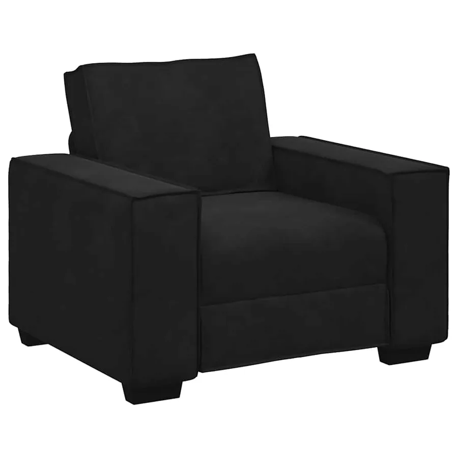 Fauteuil noir 100x78x84 cm velours - 2