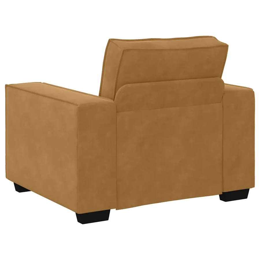 Fauteuil canapé marron 100x78x84 cm velours - 6