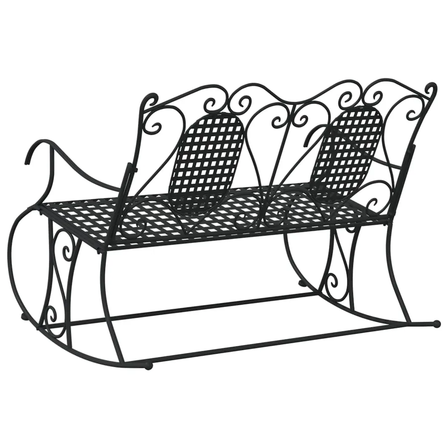 Banc à bascule 2 places 113 cm noir acier - 5