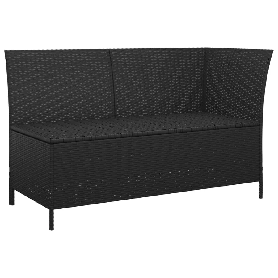 Salon de jardin 4 pcs avec coussins Noir Résine tressée - 6
