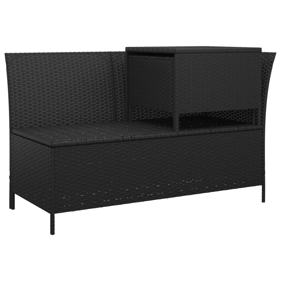 Salon de jardin 4 pcs avec coussins Noir Résine tressée - 7