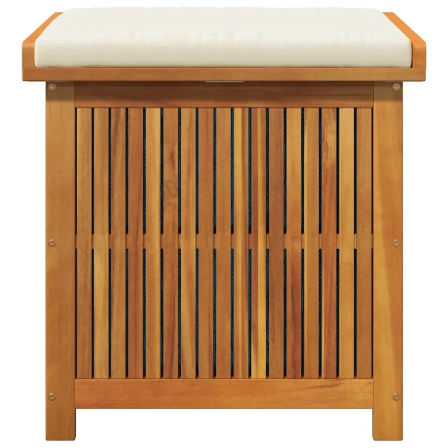 Boîte à coussins d'extérieur 60x50x61 cm bois massif d'acacia - 5