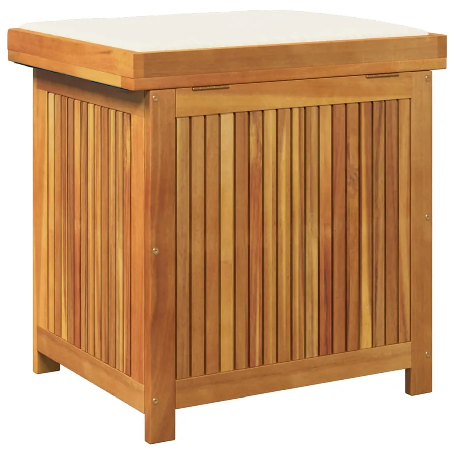 Boîte à coussins d'extérieur 60x50x61 cm bois massif d'acacia - 7