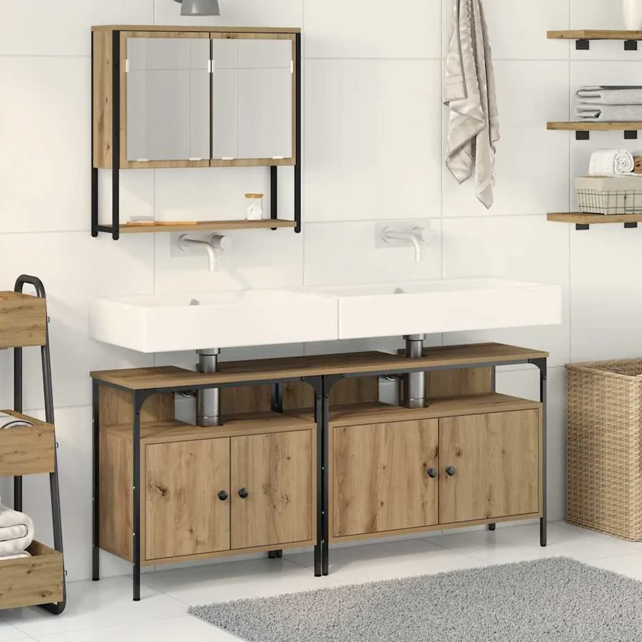 Ensemble de mobilier de salle de bain 3 pc Marron