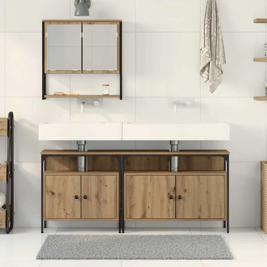 Ensemble de mobilier de salle de bain 3 pc Marron - 4
