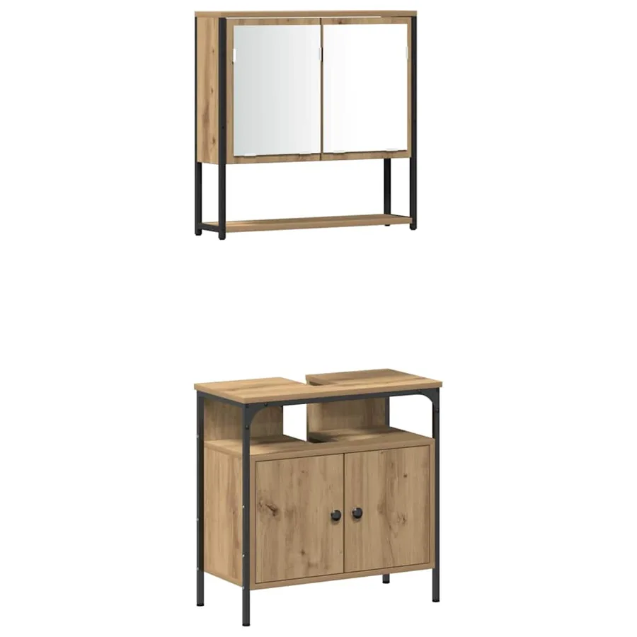 Ensemble de mobilier de salle de bain 4 pc Chêne artisanal - 6