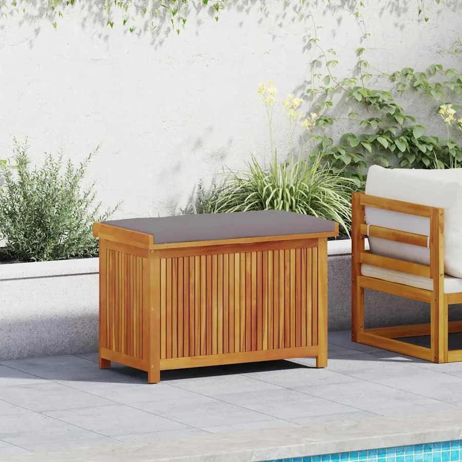 Boîte à coussins d'extérieur 90x50x60,5 cm bois massif d'acacia - 3