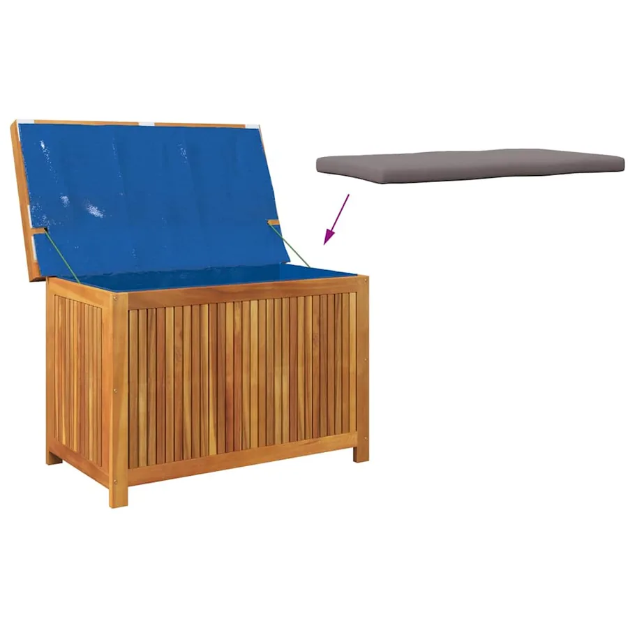 Boîte à coussins d'extérieur 90x50x60,5 cm bois massif d'acacia - 8