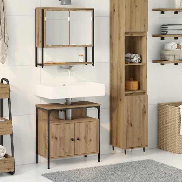 Ensemble de mobilier de salle de bain 2 pc Marron