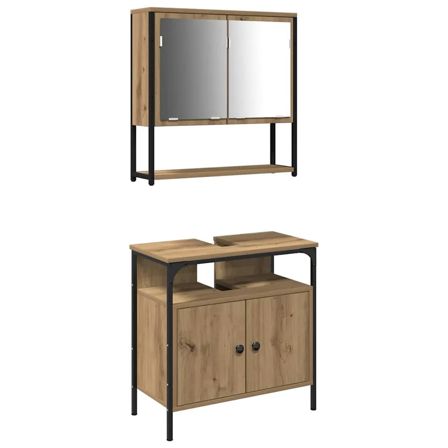 Ensemble de mobilier de salle de bain 2 pc Marron - 2