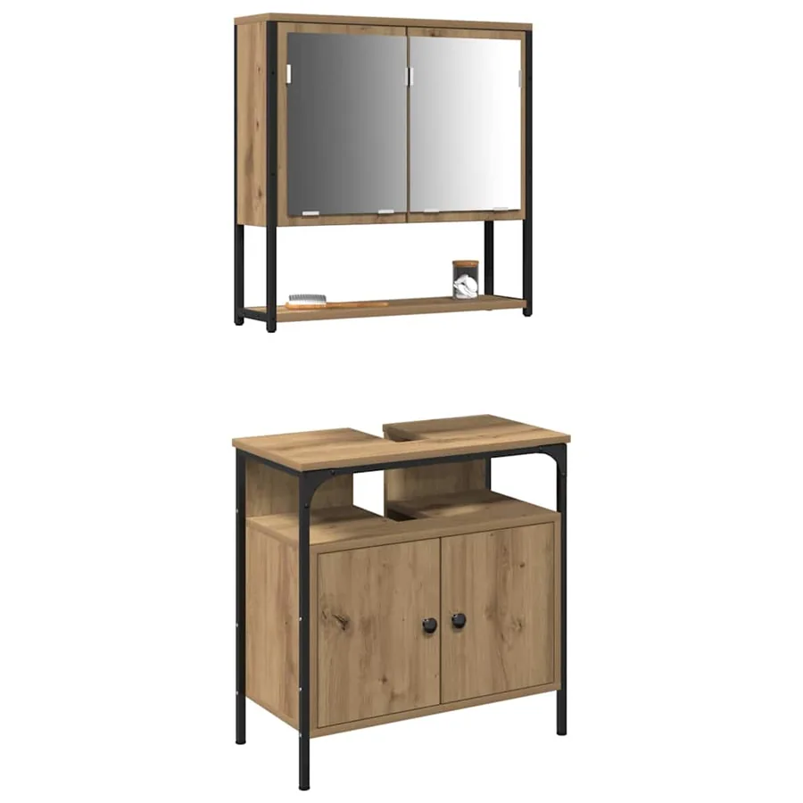 Ensemble de mobilier de salle de bain 2 pc Marron - 3