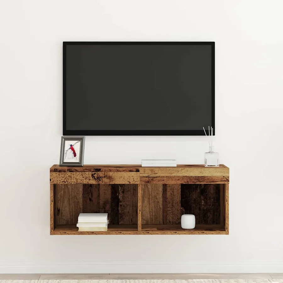 Ensemble meuble TV avec LED Bois ancien 80 x 30 x 30 cm - 5