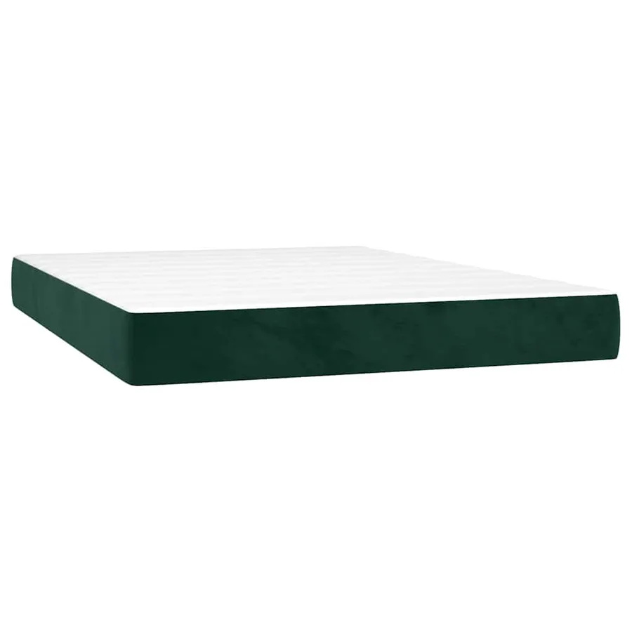 Sommier à lattes de lit et matelas Vert foncé 140x200cm Velours - 5