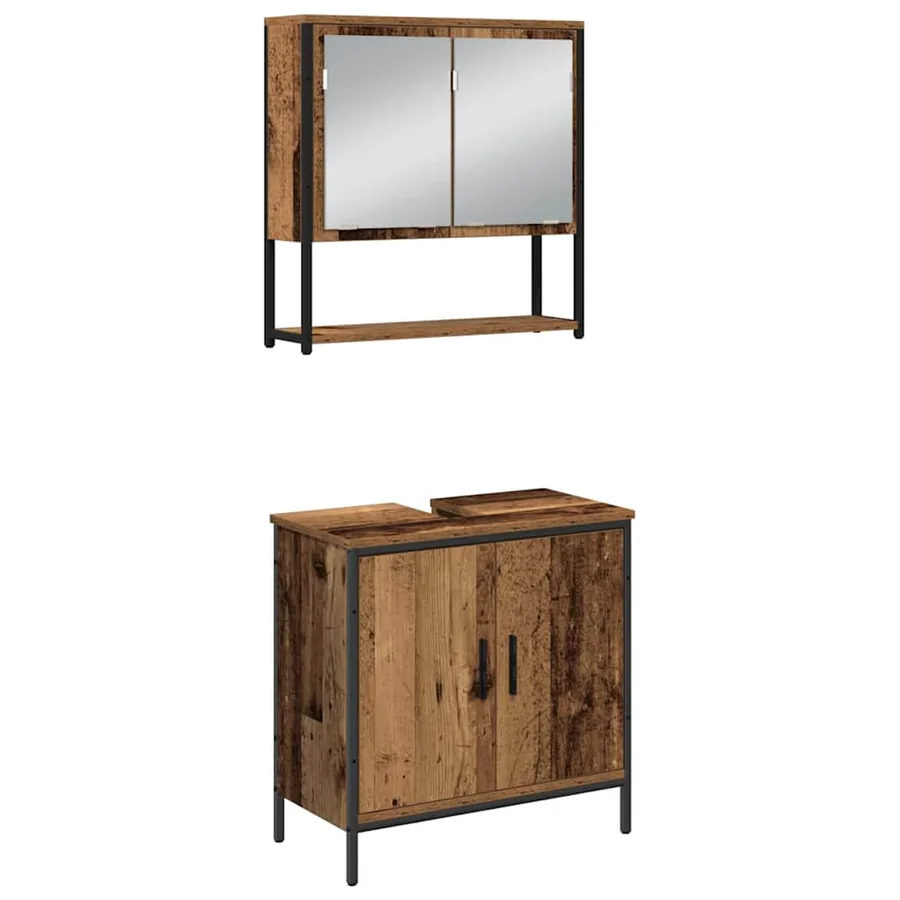 Ensemble de mobilier de salle de bain avec étagère 3 pcs Marron - 6