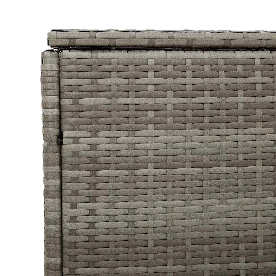 Boîte de rangement de jardin gris 220x50x58 cm résine tressée - 8