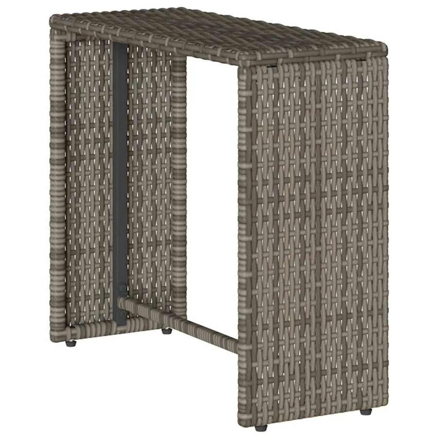 Salon de jardin 5 pcs avec coussins empilable gris polyrotin - 6