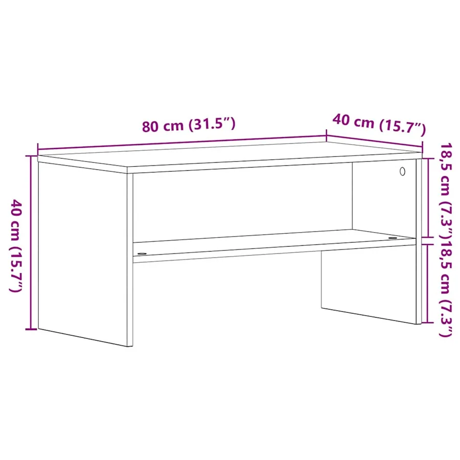 Meuble TV chêne noir 80x40x40 cm bois d'ingénierie - 10