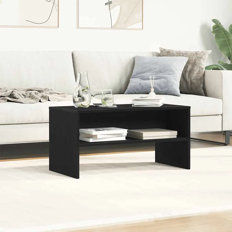 Meuble TV chêne noir 80x40x40 cm bois d'ingénierie - 3