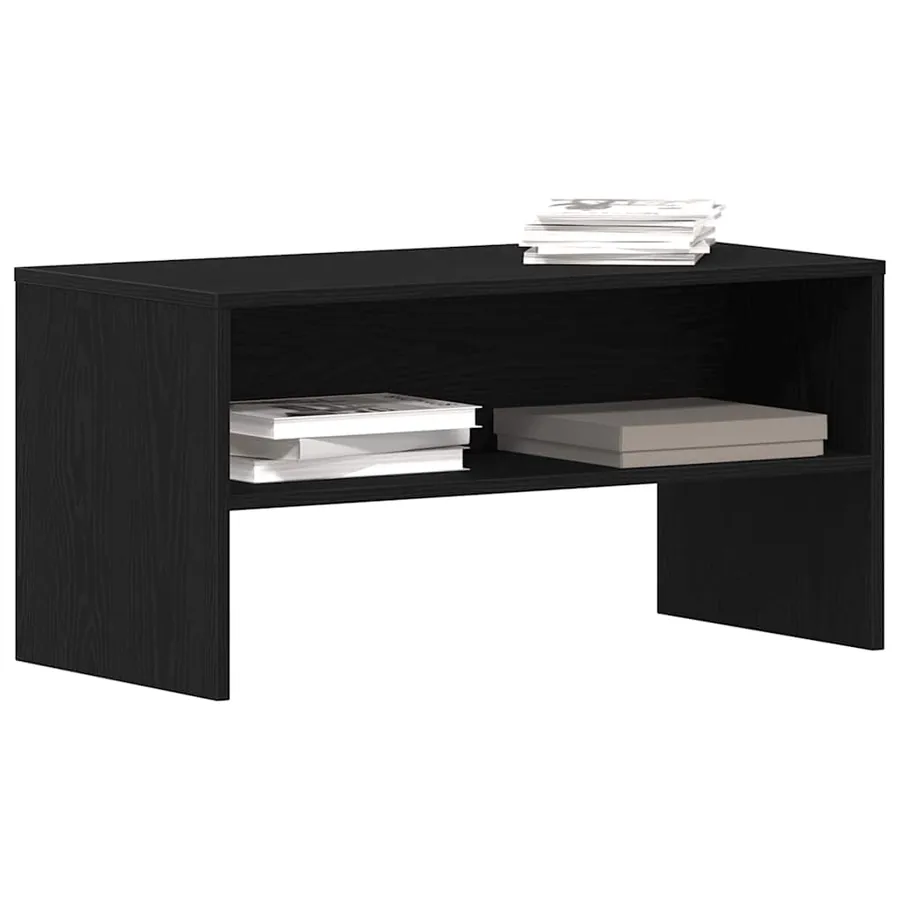 Meuble TV chêne noir 80x40x40 cm bois d'ingénierie - 4
