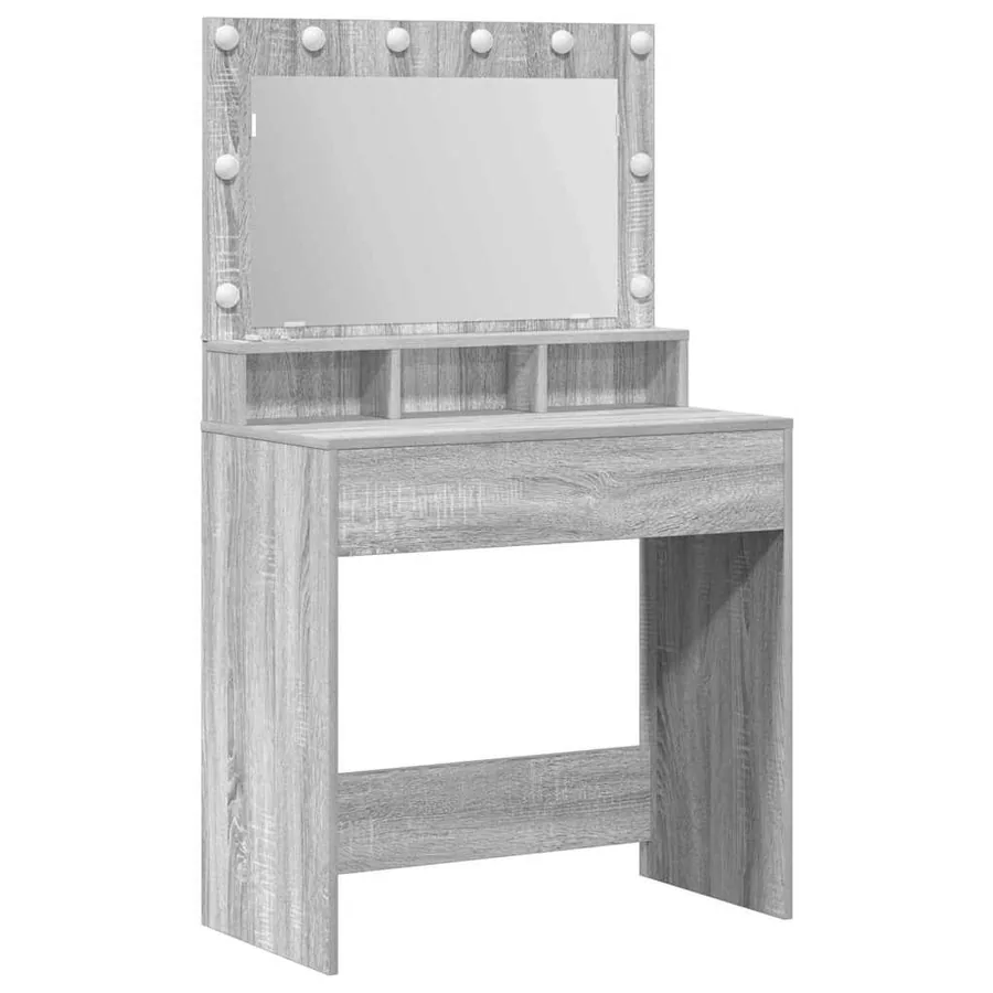 Table de Toilette avec étagère Gris Sonoma 78,5 x 41 x 135 cm - 2