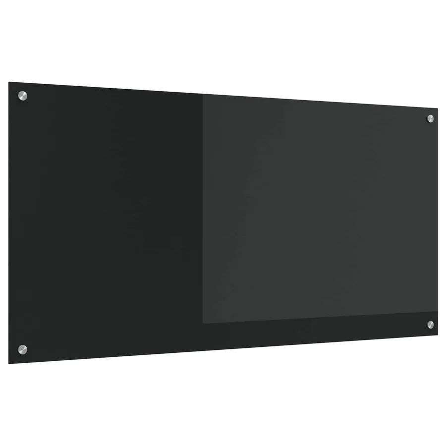 Crédence de cuisine Noir 120 x 60 cm verre trempé