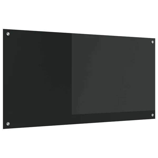 Crédence de cuisine Noir 120 x 60 cm verre trempé