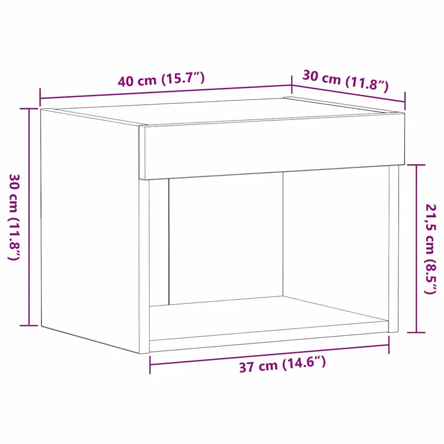 Ensemble meuble TV avec LED Bois ancien 40 x 30 x 30 cm - 13