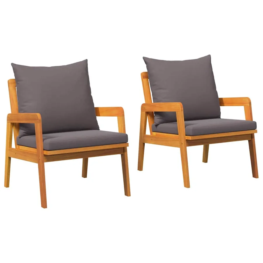 Chaise de jardin 2 Pièce Huile Naturelle 65 x 59,5 x 72 cm - 2