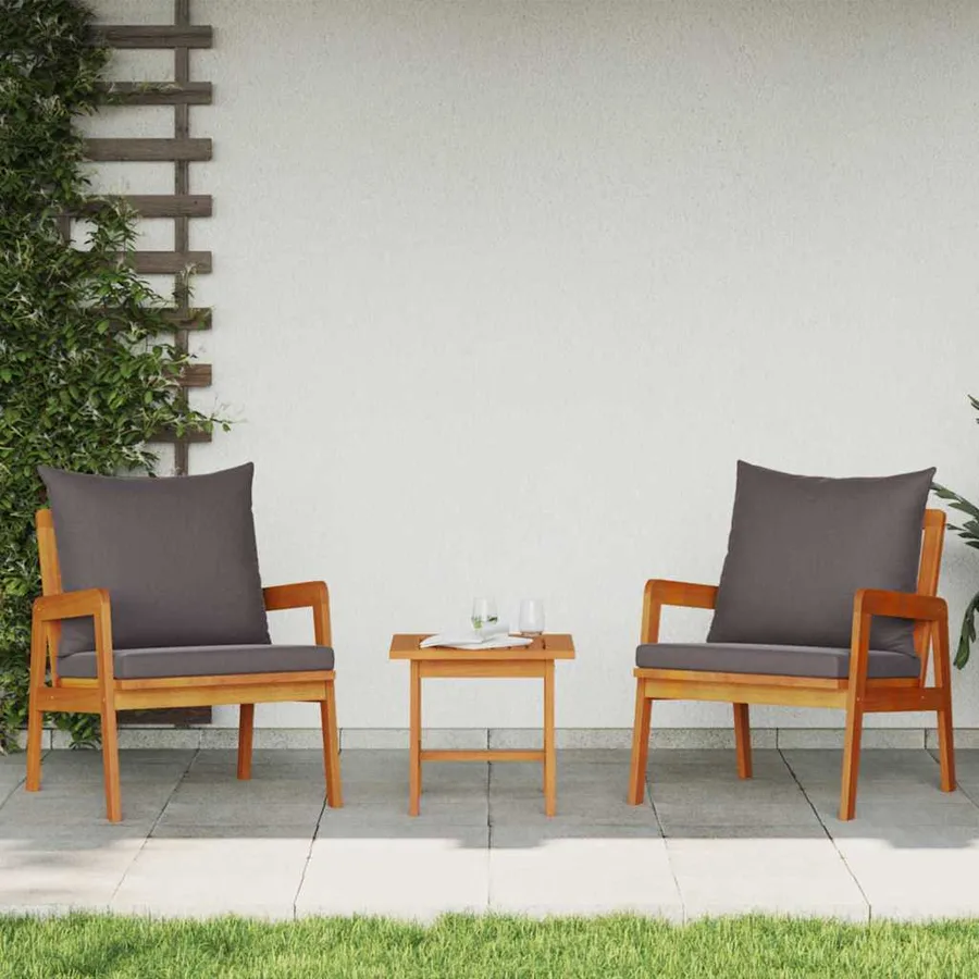 Chaise de jardin 2 Pièce Huile Naturelle 65 x 59,5 x 72 cm - 3