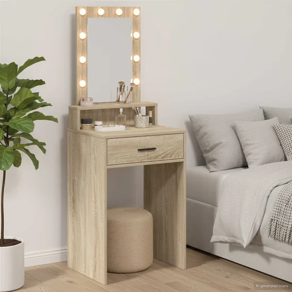 Table de Toilette avec tiroir Chêne Sonoma 50 x 41 x 135 cm