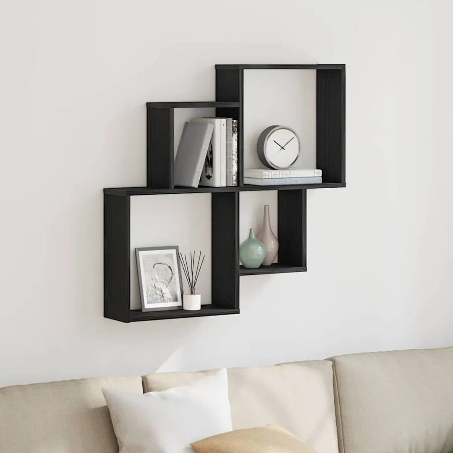 Étagère Murale Chêne noir 80 x 15 x 78,5 cm Bois d'ingénierie