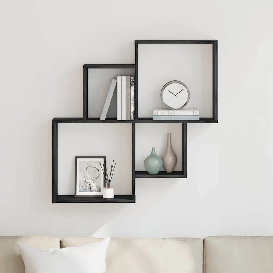 Étagère Murale Chêne noir 80 x 15 x 78,5 cm Bois d'ingénierie - 4