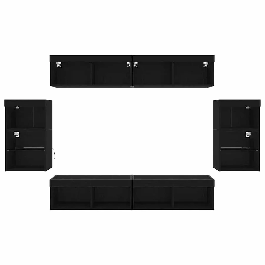 Ensemble meuble TV 8 pcs Chêne noir Bois d'ingénierie - 10