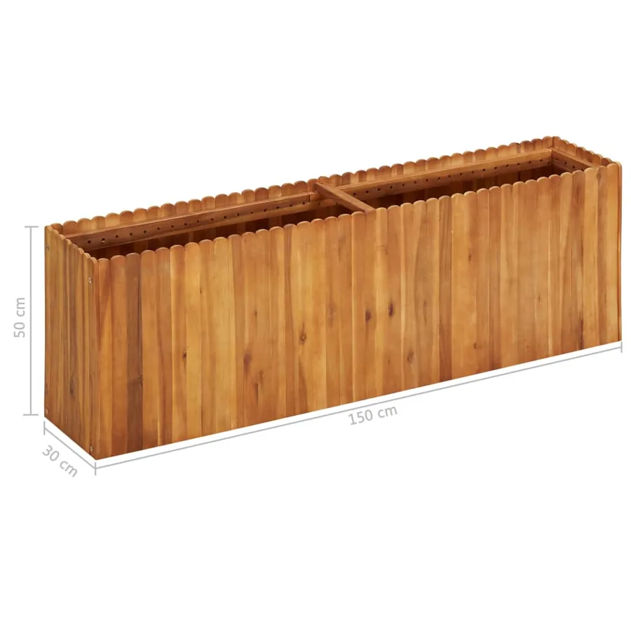 Lit surélevé de jardin 150x30x50 cm Bois massif d'acacia - 6