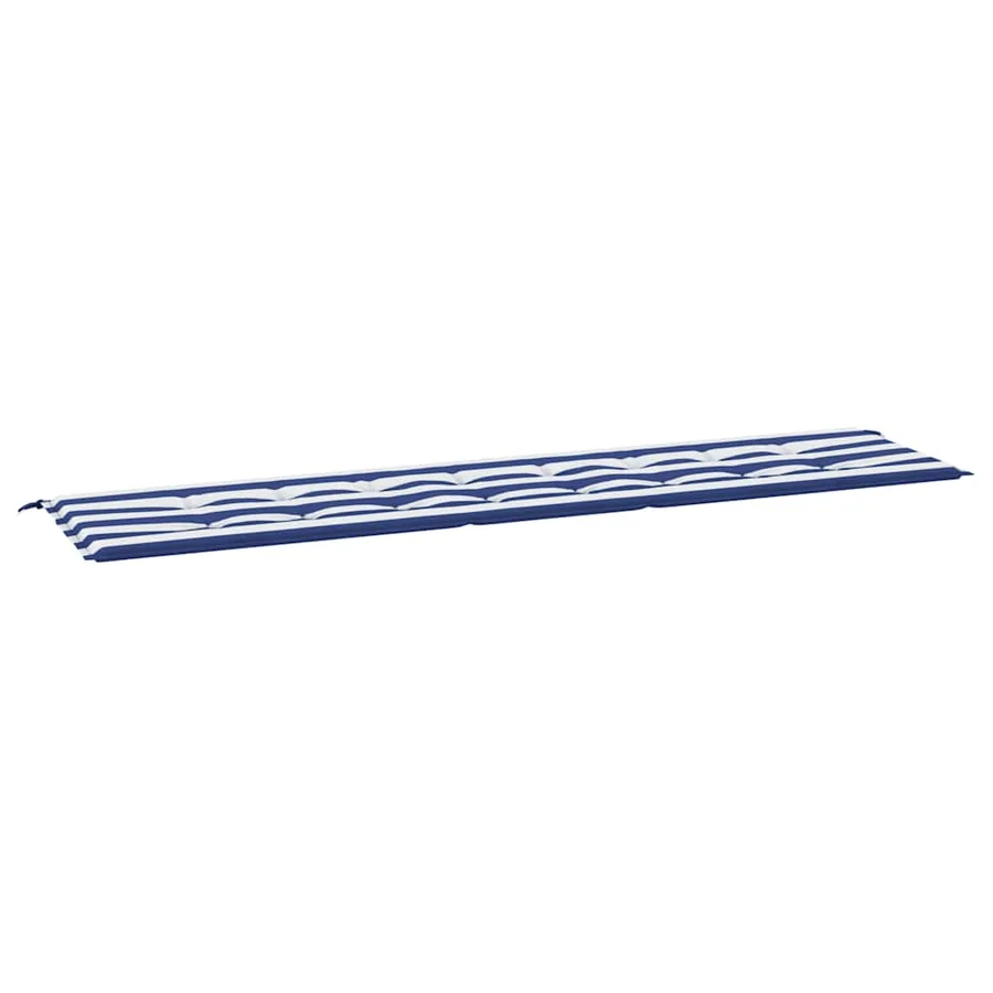 Coussin de banc de jardin rayures bleues et blanches 200x50x3cm - 2