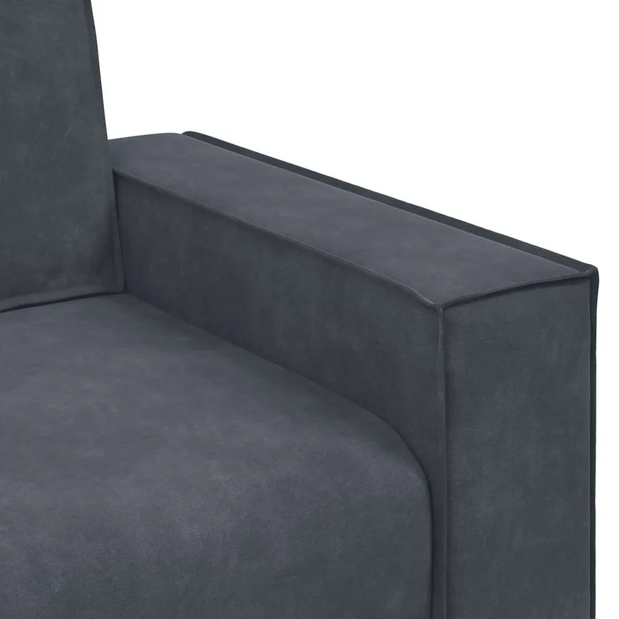 Canapé à 2 places Gris foncé 160x78x84 cm Velours - 7